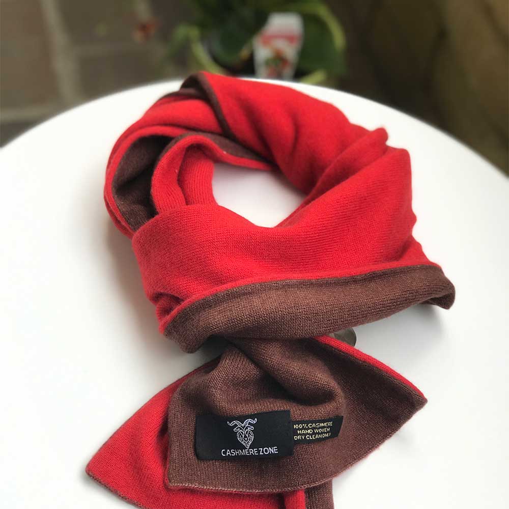 brown red cashmere scarf