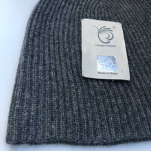 cashmere beanie grey ribbed