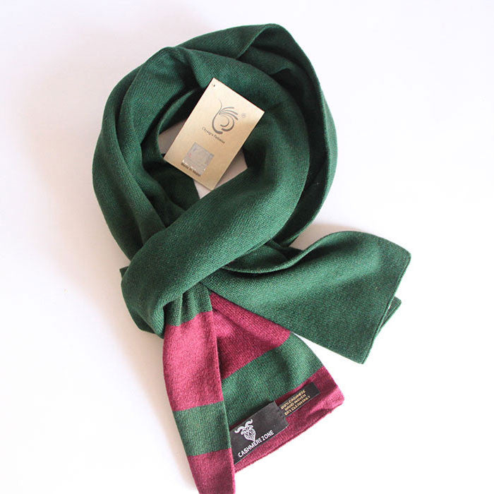 Lilac Green Pure Cashmere Scarf