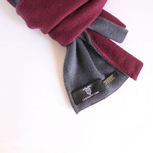 Burgundy Grey Reversible Pure Cashmere Scarf
