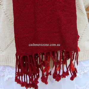 Red Check Cashmere Shawl Scarf