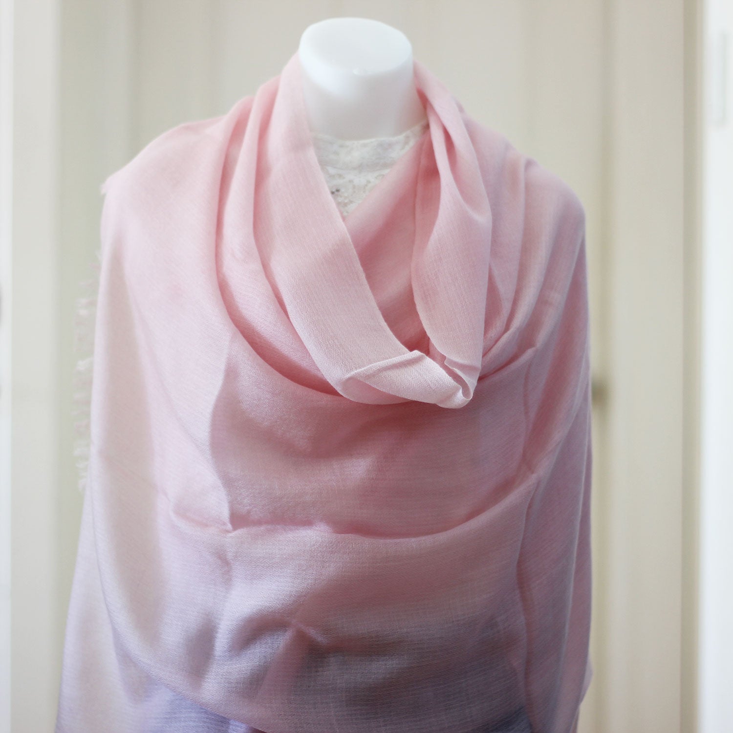 diamond weave cashmere shawl pink