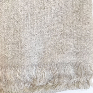 diamond weave cashmere shawl cream