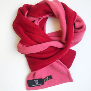 red reversible pure cashmere scarf